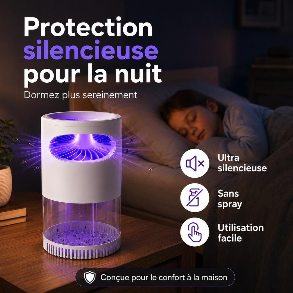 Piège anti moustiques lumiere UV et aspiration