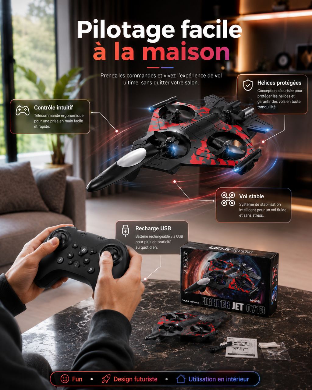 Avion de chasse télécommandé