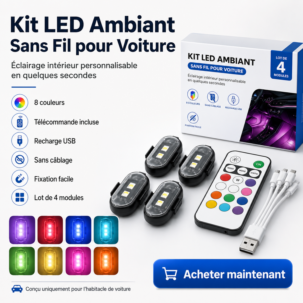 Mini Lampes LED Stroboscopiques Sans Fil avec Télécommande